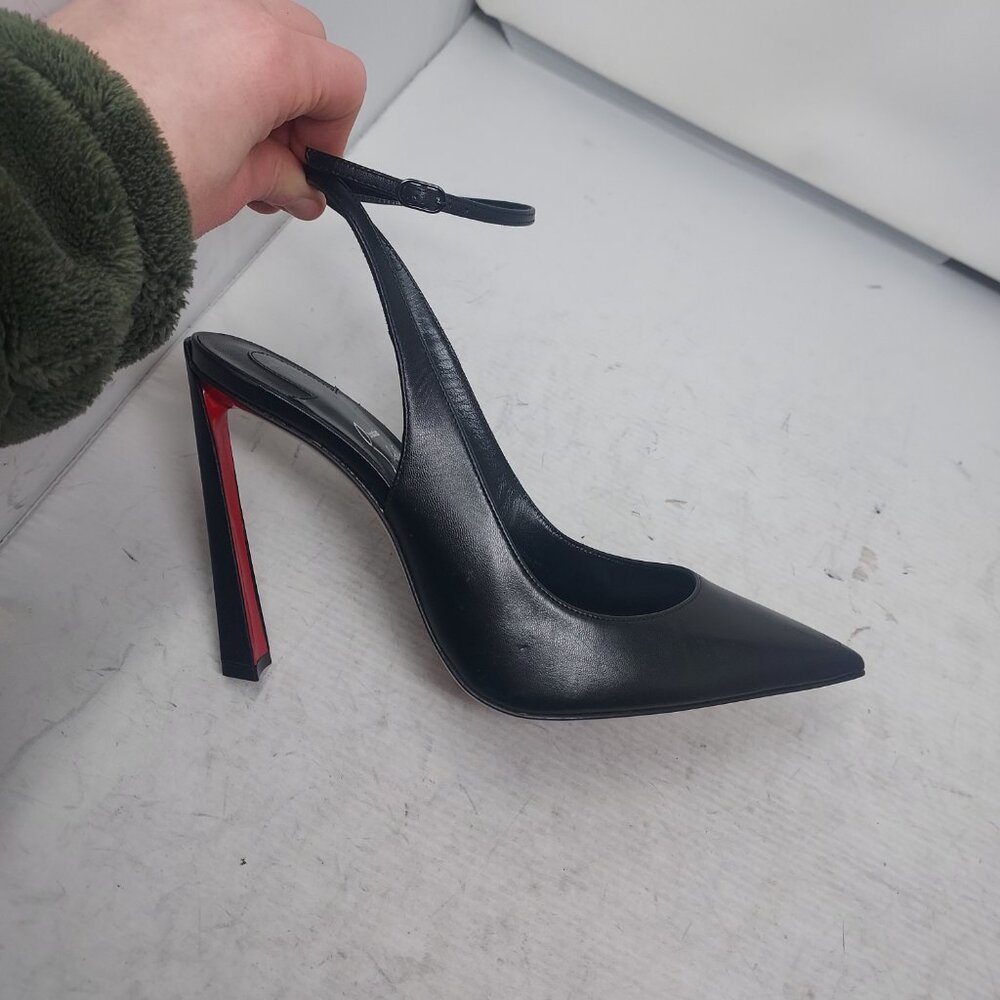 Christian Louboutin Black Strappy Condora Leather Heel Shoe - Picture 3 of 13